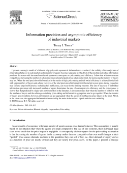 Information precision and asymptotic efficiency of industrial markets