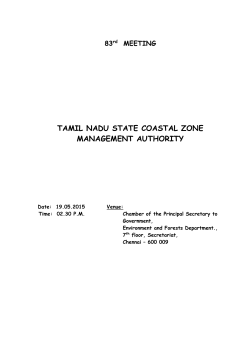 83rd SCZMA Meeting - Government of Tamil Nadu