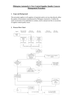 Pilkington Automotive`s New Central Supplier Quality Concern