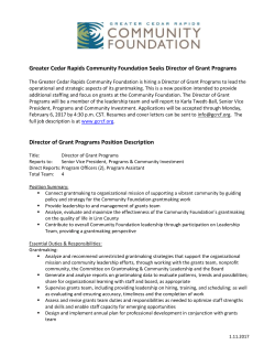 Greater Cedar Rapids Community Foundation Seeks Director of