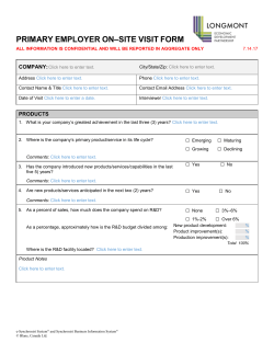 Company Background Report - Longmont Economic Development