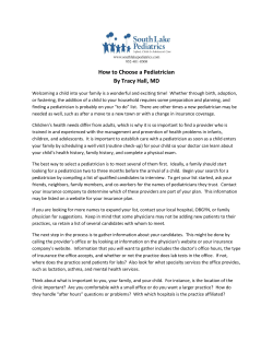 How to Choose a Pediatrician By Tracy Hall, MD