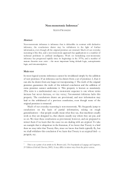 Non-monotonic Inference