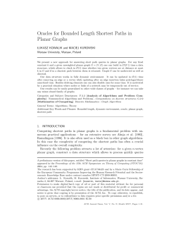 Oracles for Bounded Length Shortest Paths in Planar Graphs