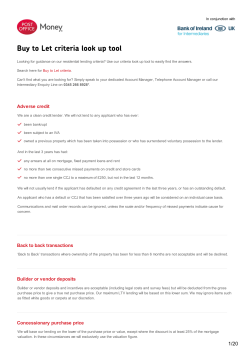 Buy to Let criteria look up tool