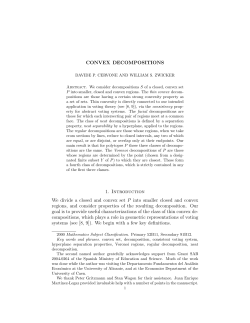 CONVEX DECOMPOSITIONS 1. Introduction We divide a closed