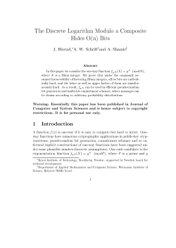 The Discrete Logarithm Modulo a Composite Hides O(n) Bits 1