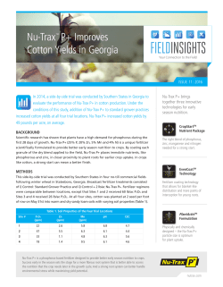 Nu-Trax&trade; P+ Improves Cotton Yields in Georgia