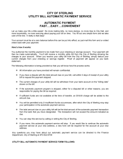 Utility bill automatic payment service