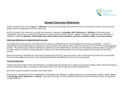 Sample outcomes statements for youth work
