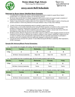2015-2016 Bell Schedule