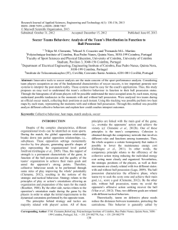 Soccer Teams Behaviors: Analysis of the Team`s