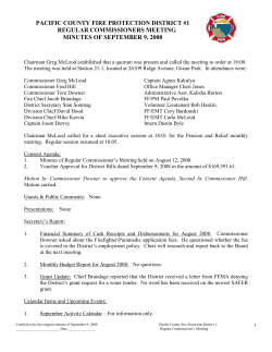 PACIFIC COUNTY FIRE PROTECTION DISTRICT #1