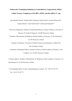 Eukaryotic Translation Initiation is Controlled by Cooperativity