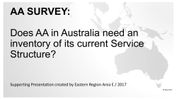 AA Inventory Survey 2017 - AA Area E Eastern Region Australia