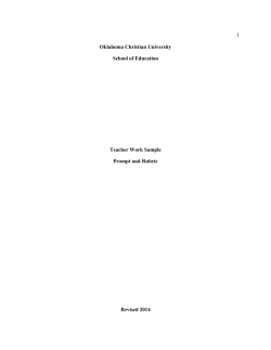 Teacher Work Sample - Oklahoma Christian University