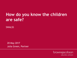 Julia Green How do you know the children are safe May 2017