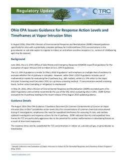Ohio EPA Issues Guidance for Response Action