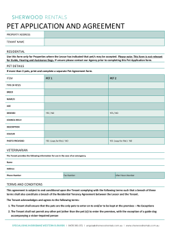 Sherwood Rentals pet application