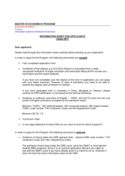 Information sheet for applicants