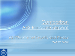 Comparison: Serpent/AES-Rijndael