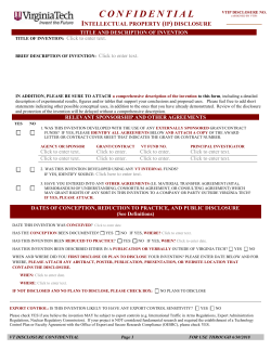IP Disclosure Form (Word) - Virginia Tech Intellectual Properties