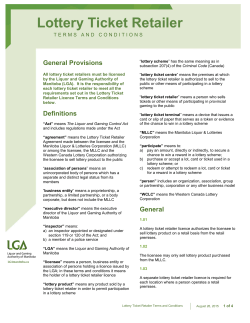 Lottery Ticket Retailer Terms and Conditions