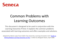 Common Problems with Learning Outcomes