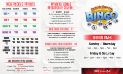 Bingo Brochure - Eastside Cannery