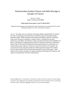 Postsecondary Student Choices and Skills Shortage in Canada`s