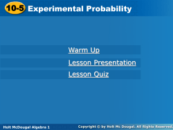 experimental probability - Garnet Valley School District