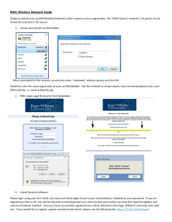 RWU Wireless Network Guide - Roger Williams University