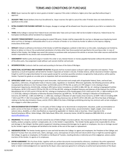 terms and conditions of purchase