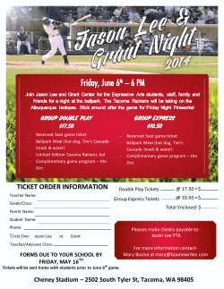 TICKET ORDER INFORMATION Double Play Tickets