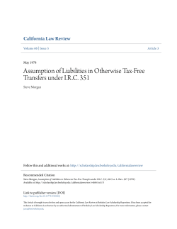 Assumption of Liabilities in Otherwise Tax