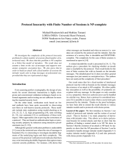 Protocol Insecurity with Finite Number of Sessions is NP