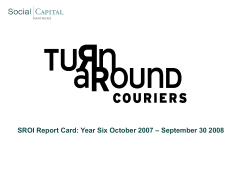 SROI Report Card: Year Six October 2007