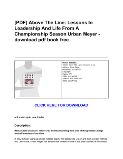 Above The Line: Lessons In Leadership And