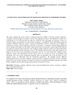 acceptance and patronage of insurance services in northern nigeria