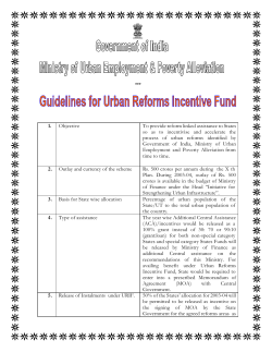 Urban Reforms Incentive Fund - Ministry of Housing and Urban