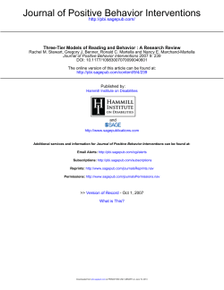 Journal of Positive Behavior Interventions