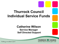 Thurrock Council Individual Service Funds