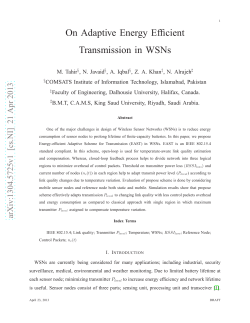 On Adaptive Energy Efficient Transmission in WSNs