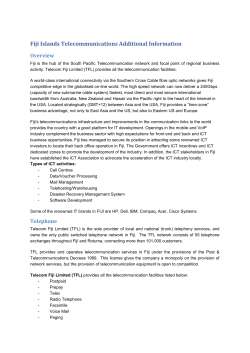 Fiji Islands Telecommunications Additional Information
