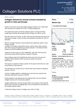Collagen Solutions revenue boosted by growth in Asia and Europe