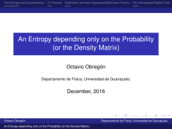An Entropy depending only on the Probability (or the Density Matrix)