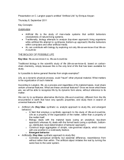 my notes on C .Langton`s paper