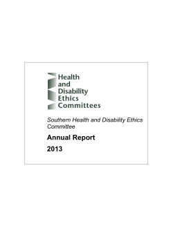 Southern Health and Disability Ethics Committee Annual Report 2013