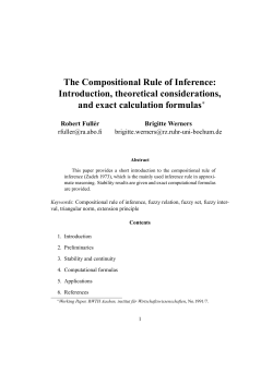 The Compositional Rule of Inference: Introduction, theoretical