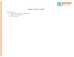 Algebra 1 Standards Changes